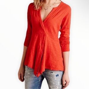 Anthropologie from Left of Center Blood
Orange Faux Wrap Slub Draped Hem Top